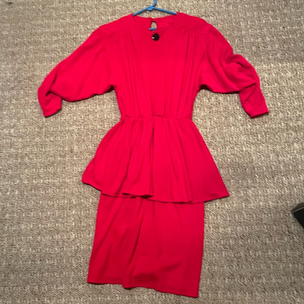 Red Peplum Dress Size Large